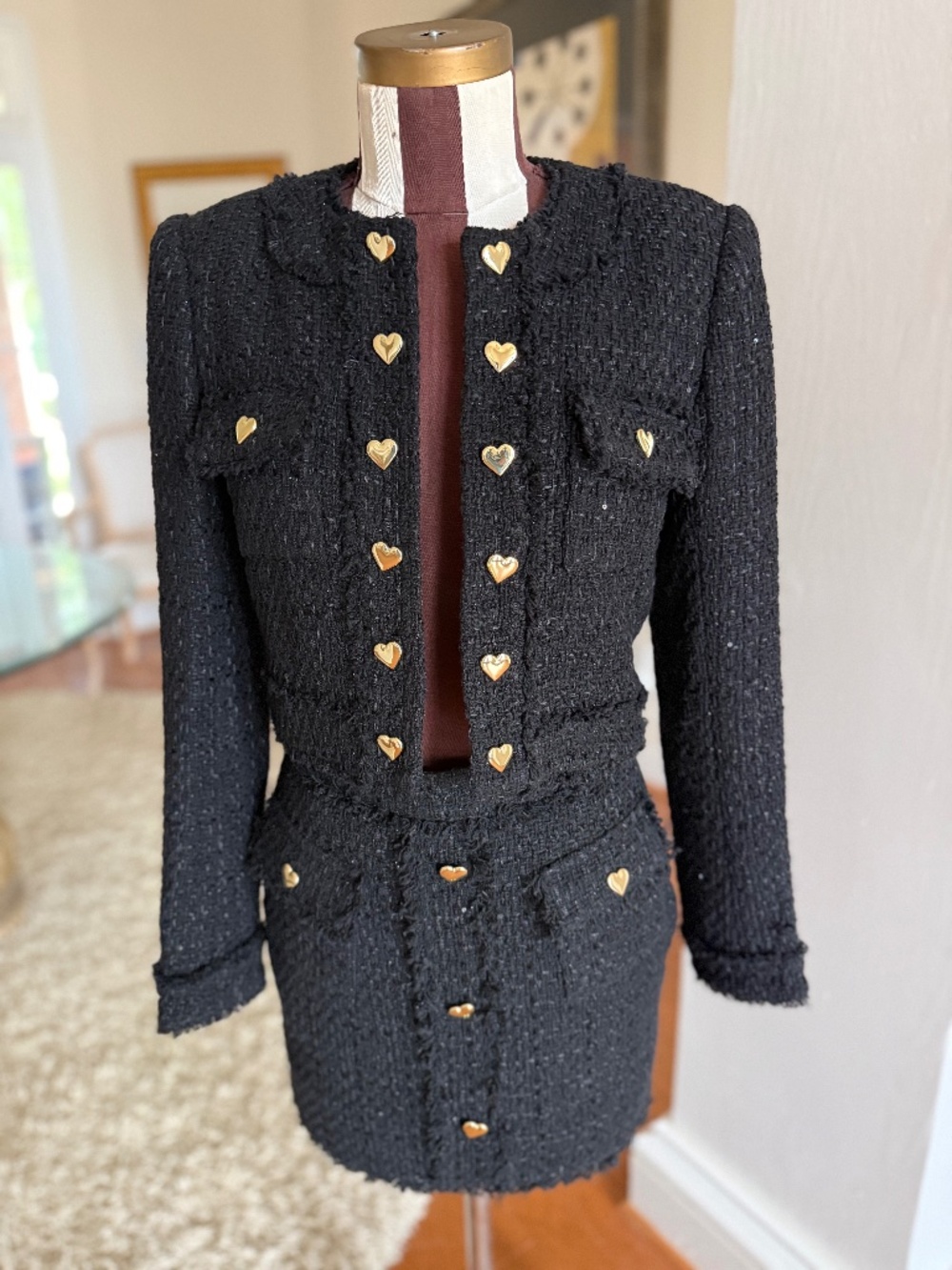Generation Love Vera Tweed Blazer and Tasha Tweed Skirt Sequined XS/2 NWT